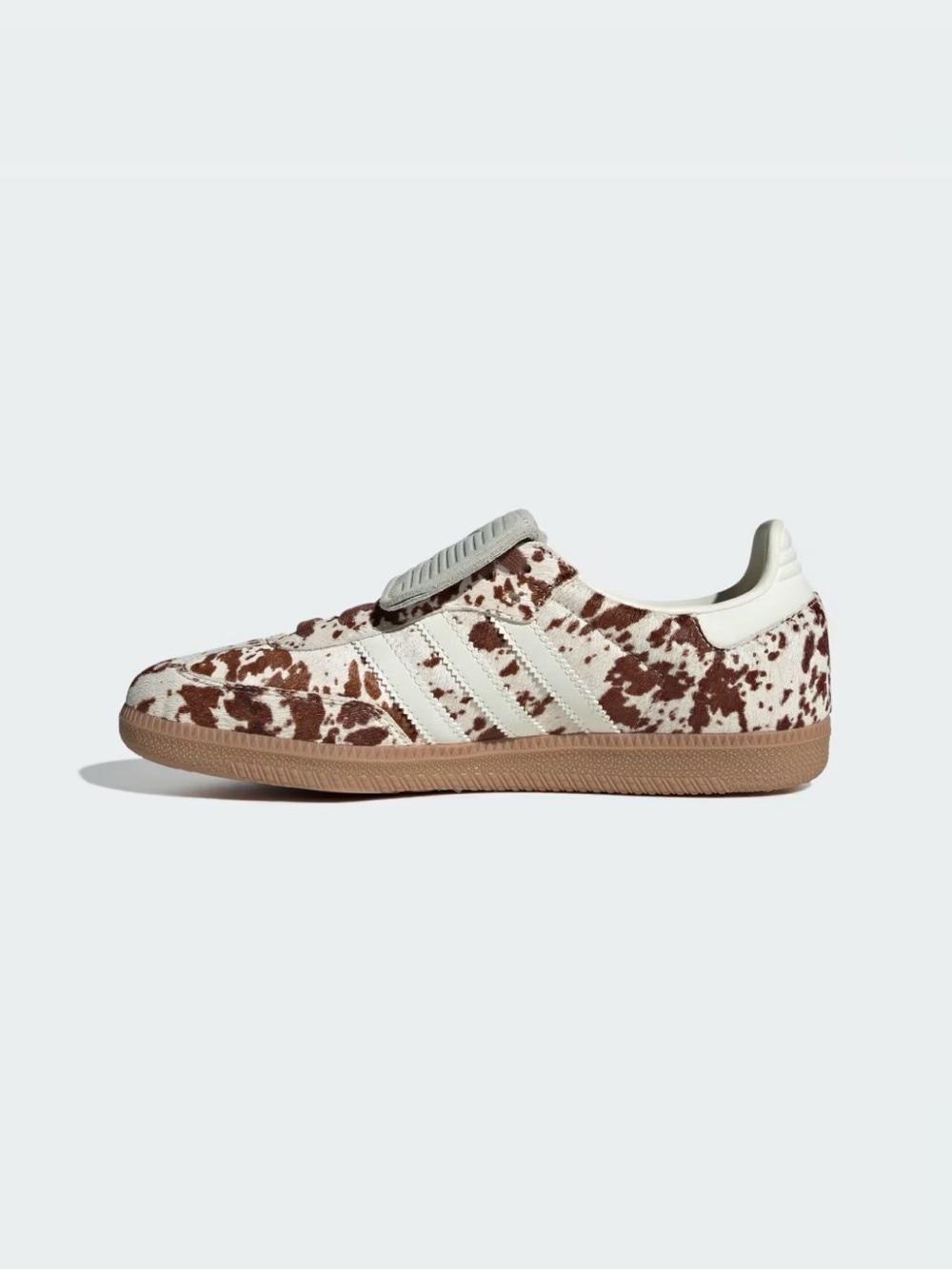 Adidas Women’s Samba Sneakers in Cream & Brown Cow Print - Picture 5 of 12